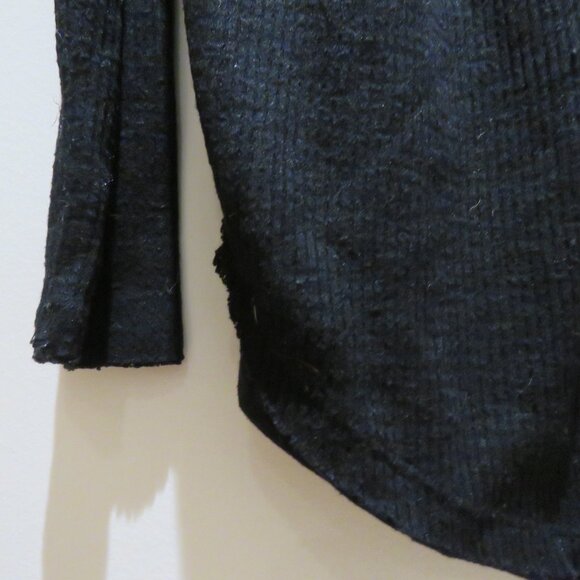 FREE PEOPLE WE THE FREE Must Have Henley Top in Black Waffle Boho Casual Comfy - Picture 7 of 12